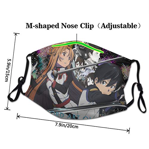 Protector bucal unisex Sword Art Online Cp Hecho de tela lavable adecuado para pasamontañas de deportes al aire libre cubierta de protección contra el polvo y la contaminación