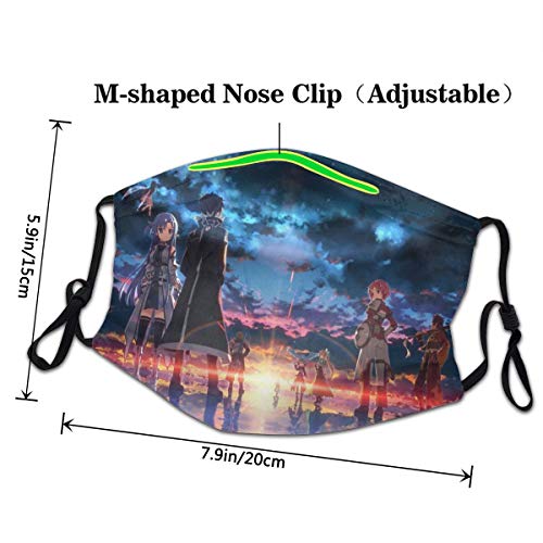 Protector bucal unisex Sword Art Online Hecho de tela lavable adecuado para pasamontañas de deportes al aire libre cubierta de protección contra el polvo y la contaminación
