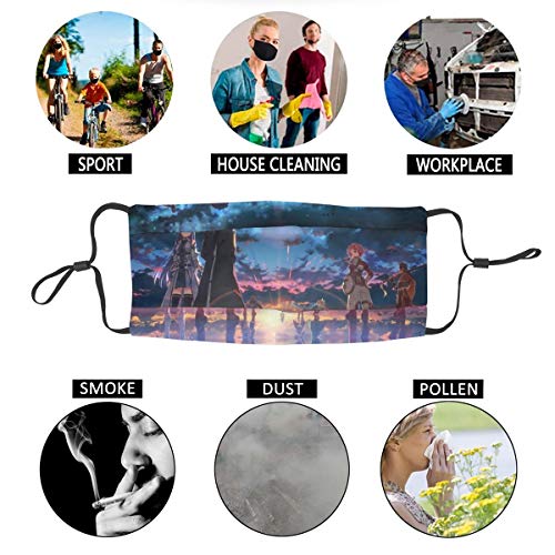 Protector bucal unisex Sword Art Online Hecho de tela lavable adecuado para pasamontañas de deportes al aire libre cubierta de protección contra el polvo y la contaminación