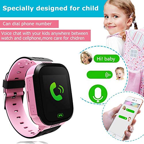 PTHTECHUS Smartwatch para Niños - Reloj de niños Cámara con Pantalla táctil Llamada con 2 Voces Chat de Voz SOS Reloj Despertador Linterna Juego Reloj de Pulsera para niños al Aire Libre