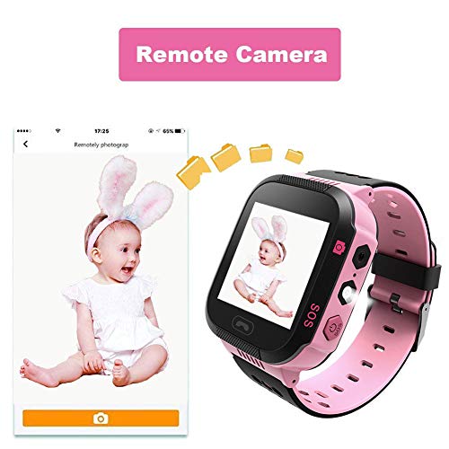 PTHTECHUS Smartwatch para Niños - Reloj de niños Cámara con Pantalla táctil Llamada con 2 Voces Chat de Voz SOS Reloj Despertador Linterna Juego Reloj de Pulsera para niños al Aire Libre