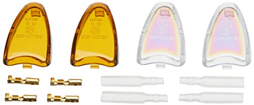 PUIG – 4175 N LED Intermitente Star Corto Tallo y ámbar/Humo/Lente de láser, 70 x 35 mm, Base de Color Negro, Juego de 2