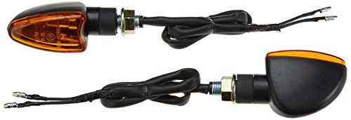 PUIG – 4175 N LED Intermitente Star Corto Tallo y ámbar/Humo/Lente de láser, 70 x 35 mm, Base de Color Negro, Juego de 2