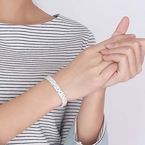 Pulsera de cerámica negra de piedra blanca, estilo japonés y coreano, simple, magnética, moda para hombres y mujeres, joyería de personalidad creativa