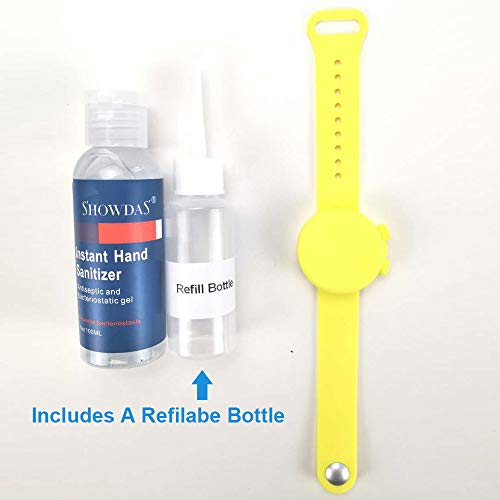 Pulsera de silicona desinfectante de mano recargable para viajes, gel desinfectante para niños, gel de lavado de manos portátil, dispensador de desinfección, bombas...