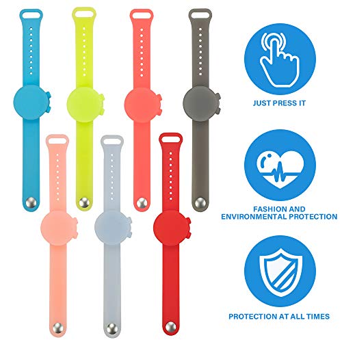 Pulsera de silicona desinfectante de mano recargable para viajes, gel desinfectante para niños, gel de lavado de manos portátil, dispensador de desinfección, bombas...