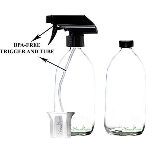 Pulverizadore Pulverizadore Nomara Organics® Pulverizadores Botellas de vidrio transparente 3 x 500 ml. Negro/ Recargable/Riego /Limpieza ...