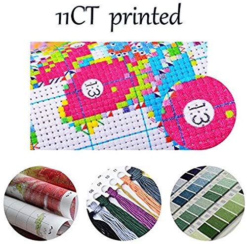 Punto Croce per adulti Kit Signorina Cervo 40x50cm Ricamo Kit Punto Croce Arte, adatto a principianti per la decorazione domestica (Tela prestampata 14CT)