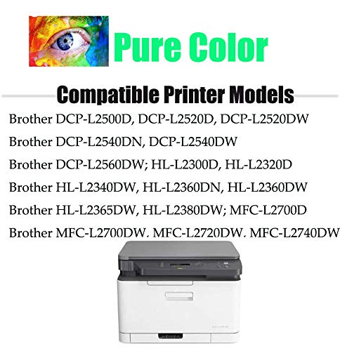 Pure-color Cartucho de tóner TN2320 de Repuesto y Unidad de Tambor DR2300 Compatible para Brother HL-L2300D HL-L2340DW HL-L2360DN HL-L2365DW DCP-L2500D DCP-L2520DW MFC-L2700DW MFC-L2720DW MFC-L2740DW