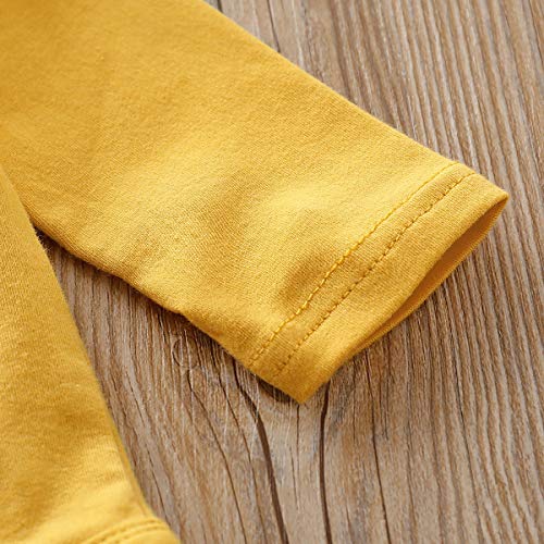 puseky Baby Little Miss Sassy Pants Conjunto de Ropa de Manga Larga con Volantes y Pantalones Florales - Amarillo - 6-12 Meses