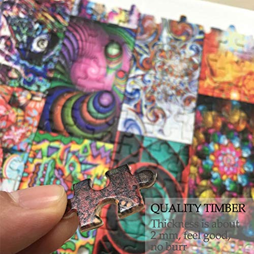 Puzzles de Madera 1000 Piezas Rompecabezas Clásico, Ilustración De Unicornio De Niña Alicia, Trick Toy Gift para Niños y Adultos Challenge