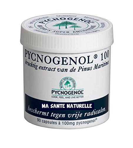 PYCNOGENOL 100 mg (por cápsula) 90 cápsulas vegetales (dosificación para 3 meses) - extracto de corteza de pino marítimo que pousse sobre los estrías sablonneuses al sur de Burdeos