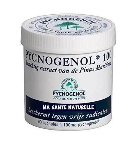 PYCNOGENOL 100 mg (por cápsula) 90 cápsulas vegetales (dosificación para 3 meses) - extracto de corteza de pino marítimo que pousse sobre los estrías sablonneuses al sur de Burdeos