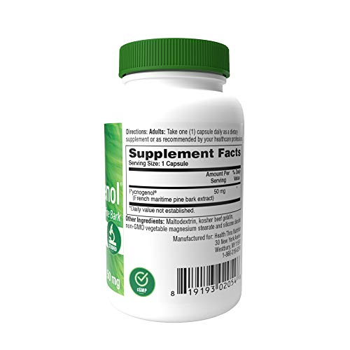 Pycnogenol - Extracto de corteza de pino marítimo francés (30 cápsulas) (30)