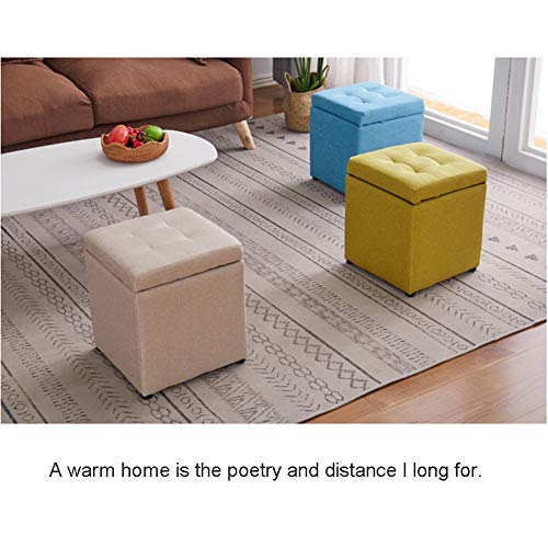 Qgg Baúl Plegable,Baúles De Almacenaje Banco Plegable con Espacio De Alcenamiento Lino,No Solo Puedes Acomodar O Ser Una Persona Storage Otomanas (Color : Grass Green)