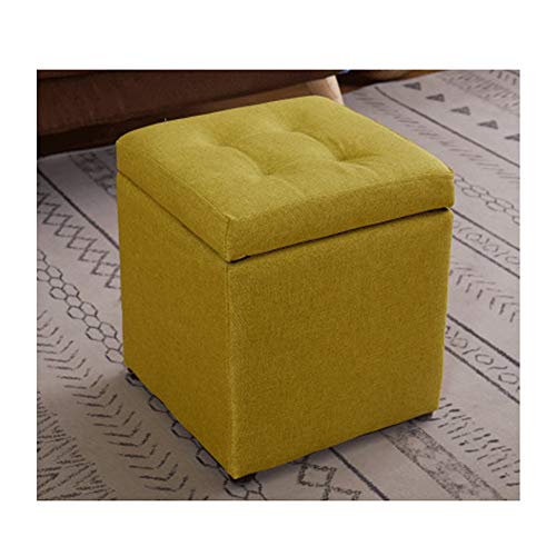 Qgg Baúl Plegable,Baúles De Almacenaje Banco Plegable con Espacio De Alcenamiento Lino,No Solo Puedes Acomodar O Ser Una Persona Storage Otomanas (Color : Grass Green)