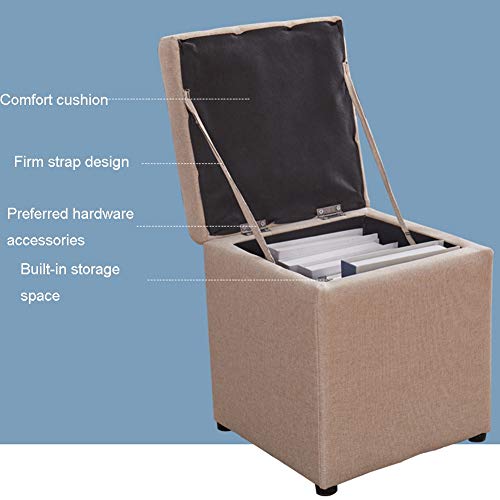 Qgg Baúl Plegable,Baúles De Almacenaje Banco Plegable con Espacio De Alcenamiento Lino,No Solo Puedes Acomodar O Ser Una Persona Storage Otomanas (Color : Grass Green)