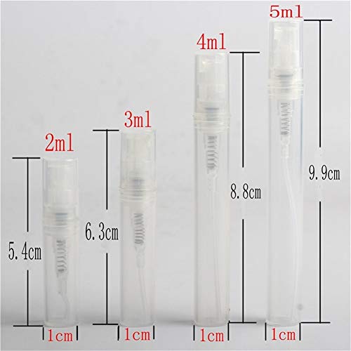 QHKS (7pcs / Lot Vaciar 2 ml 3 ml 4 ml 5 ml plástico Mini Aerosol de Perfume de Botella de Alcohol, promoción de la pequeña de la Muestra de Perfume atomizador (Color : Clear, Size : 2ml)