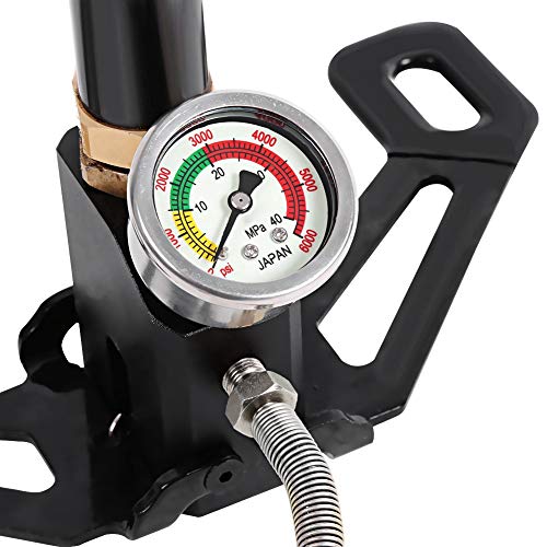 Qiilu Bomba de Aire portátil PCP de la Bomba Manual para automóviles 4500psi Acero inoxidable, recubierto de tungsteno