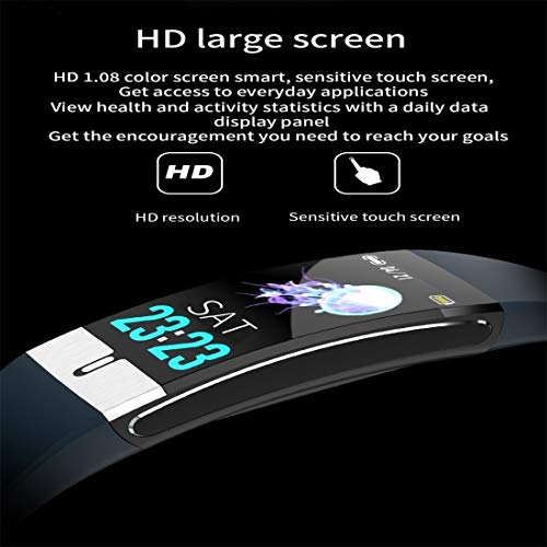 QIJIAN E66 1.08inch Pantalla TFT Color Ajustes del Reloj IP68 a Prueba de Agua, Soporte Monitoreo de Temperatura/función ECG/Control de Las pulsaciones/Control de Presión Arterial/oxíge