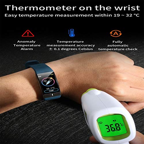 QIJIAN E66 1.08inch Pantalla TFT Color Ajustes del Reloj IP68 a Prueba de Agua, Soporte Monitoreo de Temperatura/función ECG/Control de Las pulsaciones/Control de Presión Arterial/oxíge