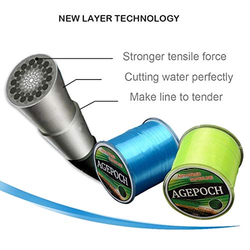 Qiuge Material de la Carpa Japonesa monofilamento de Hilo de Pescar 8,0# 0.50mm Tensión 18.4kg 500 Extra Fuerte Pesca Seda cruda importada del Hilo de nilón (Hierba Amarilla) (Color : Transparent)