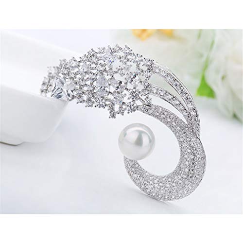 Qixuan AAA Circón Noche Maquillaje Broche Joyas Coreano Damas Vestido de Cena Accesorios Regalo Día de San Valentín