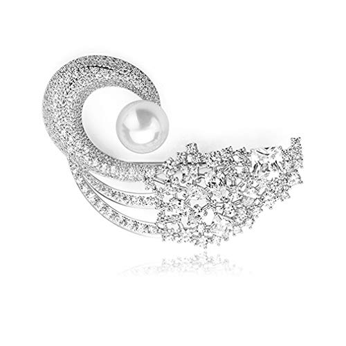 Qixuan AAA Circón Noche Maquillaje Broche Joyas Coreano Damas Vestido de Cena Accesorios Regalo Día de San Valentín