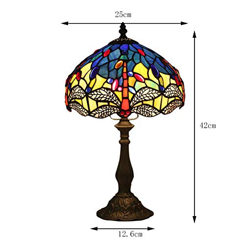 QJIN Lámpara de Mesa Reino Unido Francia Alemania Italia España 10 Pulgadas Tiffany Lámpara de Mesa Europea lámpara Creativa Retro