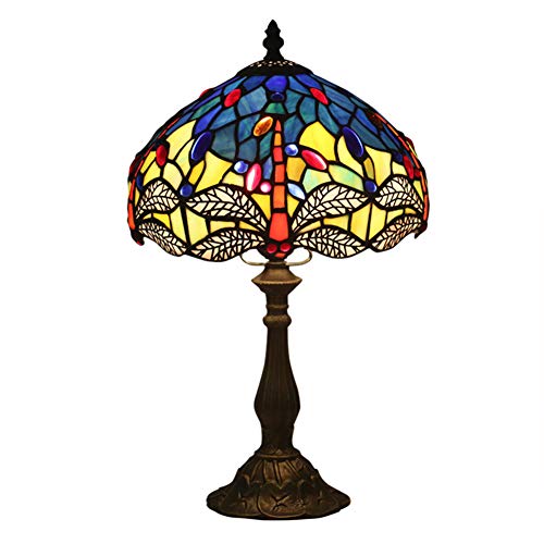 QJIN Lámpara de Mesa Reino Unido Francia Alemania Italia España 10 Pulgadas Tiffany Lámpara de Mesa Europea lámpara Creativa Retro