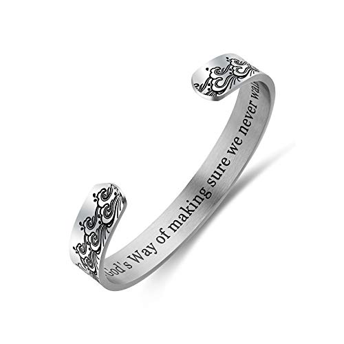 QKL Pulsera De Personalidad Grabada CláSica De 10 Mm De Onda Plana.