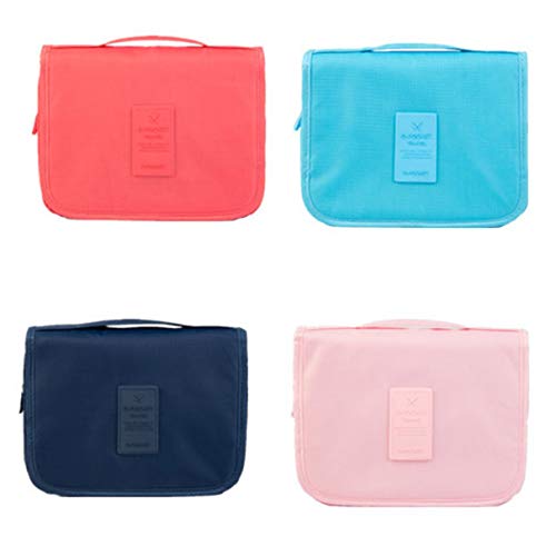 QLJ Mujeres Maquillaje Cosmético Artículos de tocador Lavado Viaje Colgante Plegable Afeitado Gran Capacidad Organizador de Almacenamiento Multifuncional Bolsa Bolsa - Sandía Rojo