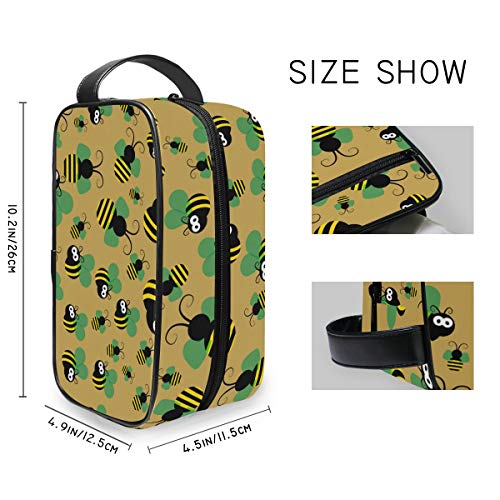 QMIN - Neceser portátil con Estampado de Abejas y Animales, Bolsa de Viaje multifunción, Bolsa de Maquillaje, Bolsa de Almacenamiento para niños, niñas, Mujeres, Hombres