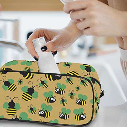 QMIN - Neceser portátil con Estampado de Abejas y Animales, Bolsa de Viaje multifunción, Bolsa de Maquillaje, Bolsa de Almacenamiento para niños, niñas, Mujeres, Hombres