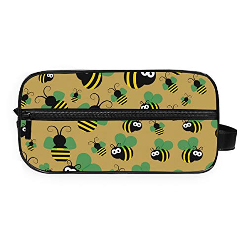 QMIN - Neceser portátil con Estampado de Abejas y Animales, Bolsa de Viaje multifunción, Bolsa de Maquillaje, Bolsa de Almacenamiento para niños, niñas, Mujeres, Hombres