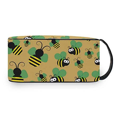 QMIN - Neceser portátil con Estampado de Abejas y Animales, Bolsa de Viaje multifunción, Bolsa de Maquillaje, Bolsa de Almacenamiento para niños, niñas, Mujeres, Hombres