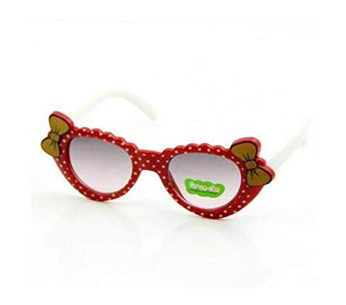 QPRER Gafas De Sol,Rojo Oscuro Niño Lindo Nudo De Proa Gafas De Verano Gafas De Sol Graduadas para Mujer Polka Dot Gafas De Sol Playa Gafas Antirreflectantes Niña Regalo del Día De San Valentín Gaf