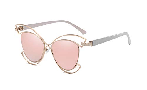 QPRER Gafas De Sol,Rosa Gafas De Sol Graduadas con Montura De Metal Vintage para Mujer Gafas De Sol De Baño Junto Al Mar Street Girls Viaje Compras Gafas Unisex Encanto Día De San Valentín Regalo De