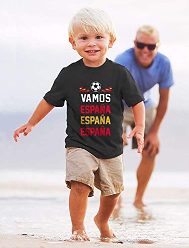 Quafoo Vamos España - Camiseta para niños pequeños de los fanáticos del fútbol Come On Spain, California Blue, 5/6