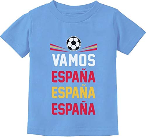 Quafoo Vamos España - Camiseta para niños pequeños de los fanáticos del fútbol Come On Spain, California Blue, 5/6