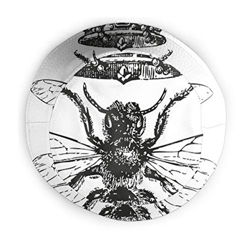 Queen Bee Vintage Honey Bees Black and White Throw Pillow Printed Fashion Wild Fisherman Hat Simple Outdoor Hat