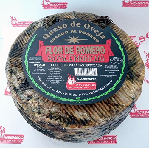 Queso de oveja curado al romero "Flor de Romero" Roblemancha 2 kg