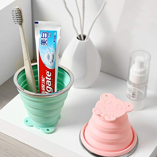 qwqqaq Plegable Silicona Taza De Viaje con Cuerda Conveniente,bpa-Gratis Taza De Te Compresible Taza De Boca Reutilizable Botella De Bebidas Viajeros-Azul 250ml