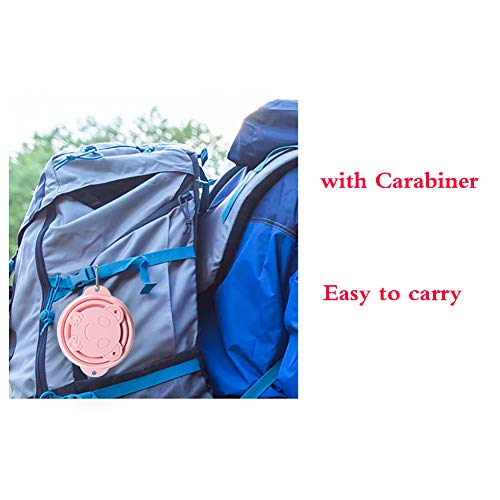 qwqqaq Plegable Silicona Taza De Viaje con Cuerda Conveniente,Reutilizable Taza De Te Bpa-Gratis Botella De Bebidas Compresible Taza De Boca Viajeros-Rosado 1l