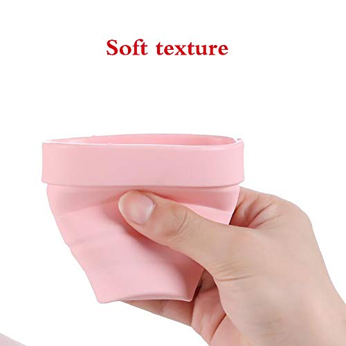 qwqqaq Plegable Silicona Taza De Viaje,Compresible Bpa-Gratis Taza De Boca Reutilizable Portátil Diario Botella De Bebidas Viajeros-Rosado 230ml