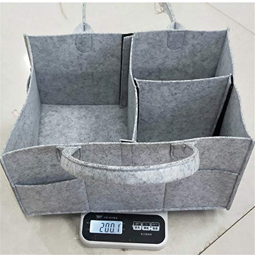 QXbecky Cesta de Almacenamiento Plegable de Fieltro, Bolsa de pañales, pañal, Bolsa de Fieltro para mamá, Bolsa de Almacenamiento de Viaje de Gran Capacidad