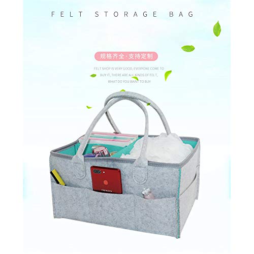QXbecky Cesta de Almacenamiento Plegable de Fieltro, Bolsa de pañales, pañal, Bolsa de Fieltro para mamá, Bolsa de Almacenamiento de Viaje de Gran Capacidad