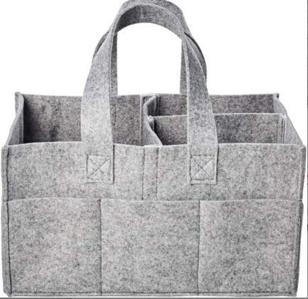 QXbecky Cesta de Almacenamiento Plegable de Fieltro, Bolsa de pañales, pañal, Bolsa de Fieltro para mamá, Bolsa de Almacenamiento de Viaje de Gran Capacidad