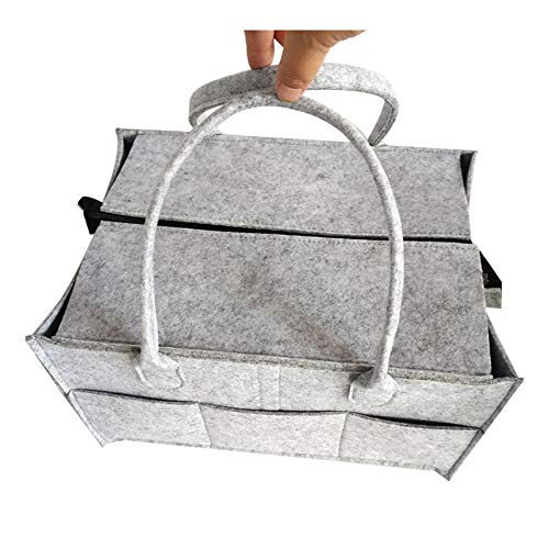 QXbecky Cesta de Almacenamiento Plegable de Fieltro, Bolsa de pañales, pañal, Bolsa de Fieltro para mamá, Bolsa de Almacenamiento de Viaje de Gran Capacidad
