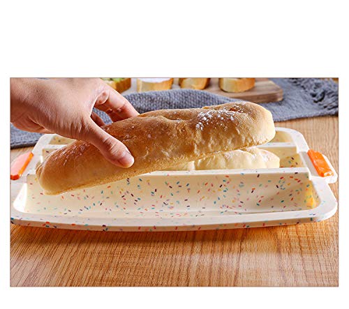 Rann.Bao Pan francés, Utensilios para Hornear antiadherentes de Silicona de Grado alimenticio, 3 Rejillas Bandeja de repostería Herramientas para Hornear Pan casero